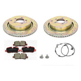 Terrafirma performance brake kit for 2010–2016 Land Rover LR4 – cross-drilled rotors, ceramic pads, sensors, and hardware.