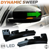 Smoked dynamic LED sweep indicators for Range Rover L405, L494, and Discovery 5 – plug-and-play E-marked upgrade, sold as a pair.