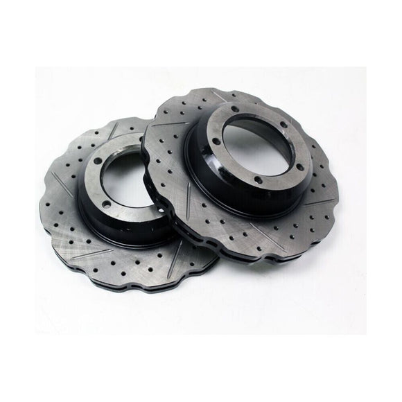 Brake Disc Grilled Grooved Wavy Pair