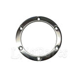 Mountney DA4877 15” semi-dished steering wheel with riveted wood rim and 3‑spoke polished centre