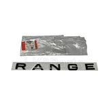Black Front Hood Lettering "RANGE" Genuine