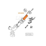 Fuel filler extension tube NTC2655 for classic Land Rover Defender – OE-style replacement for fuel filler neck hose.