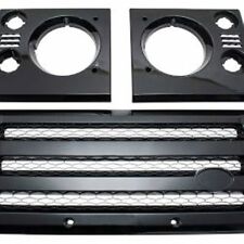 New Defender XS Front Grille & Headlamp Surround Black With Silver Mesh - DA1968