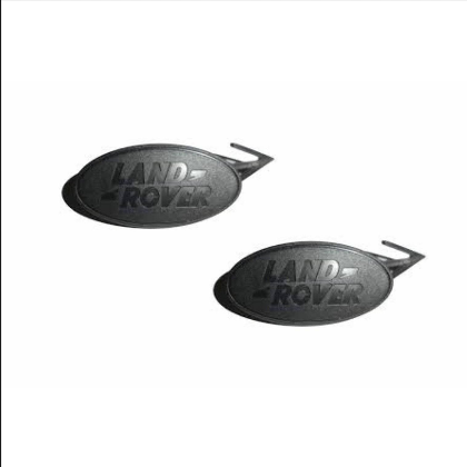 Inner Door Trim Panel Black Oval Logo Emblem Badges Set x2