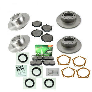FRONT & REAR SOLID BRAKE DISCS & PADS KIT
