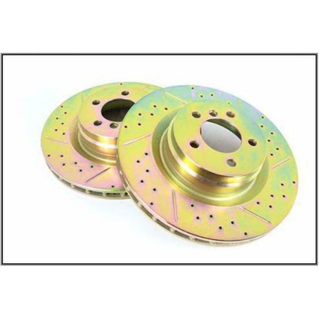 FRONT DRILLED & GROOVED BRAKE ROTOR DISC SET Lucky8 Off Road