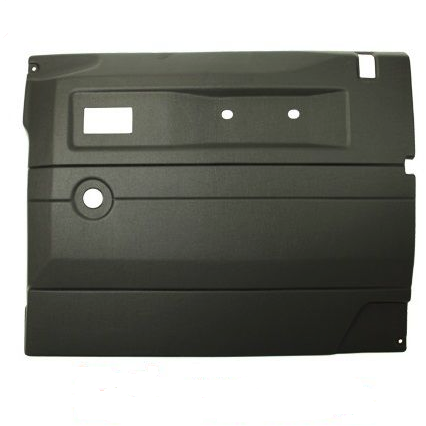 BLACK RH PUSH BUTTON FRONT DOOR CARD WITH MANUAL WINDOW