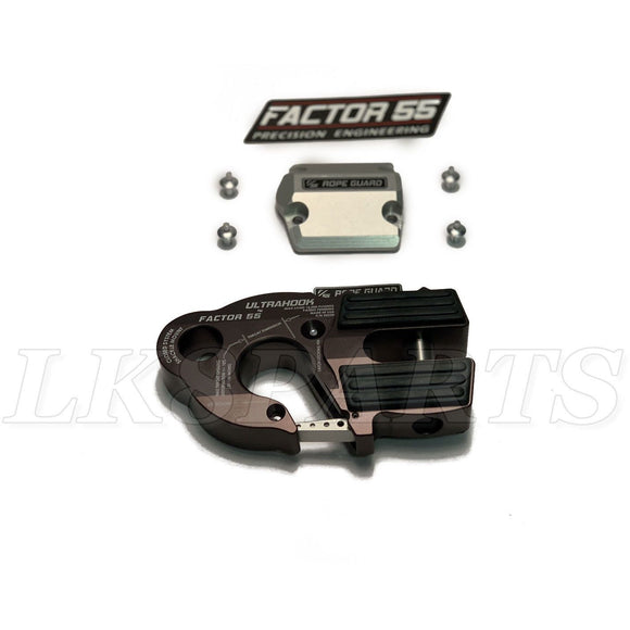 Factor 55 Gray UltraHook Winch Hook & Rope Guard Combo
