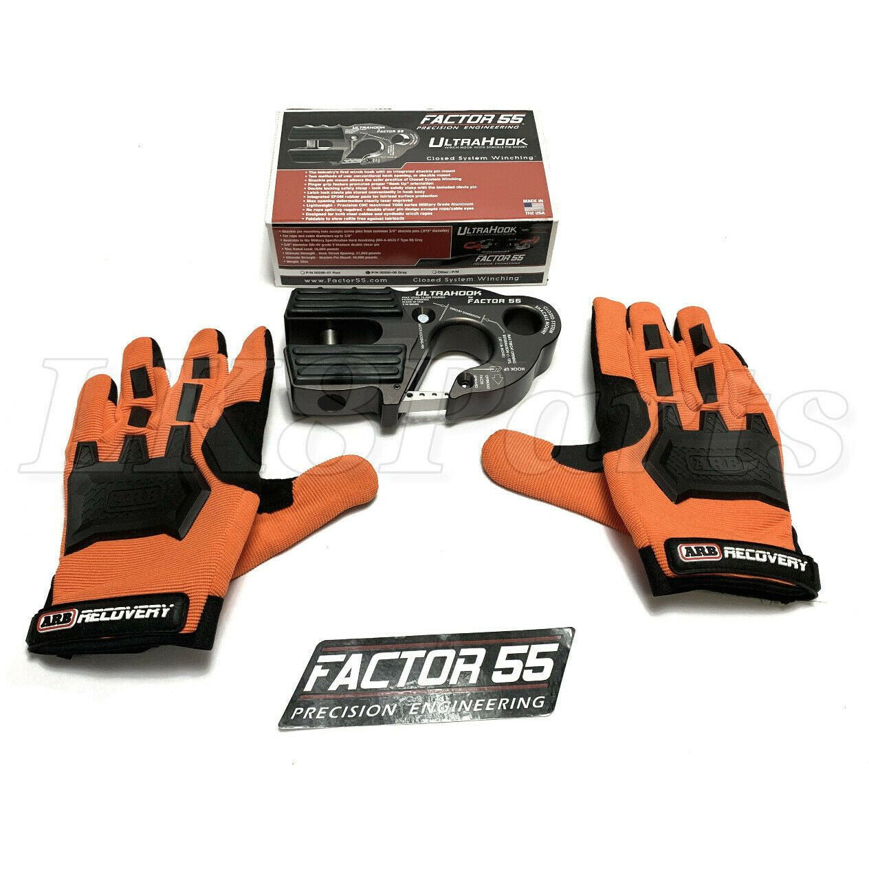 Factor 55 Gray UltraHook Winch Hook & ARB Gloves kit For Up To 3/8 Wi –  Lucky8 Off Road