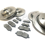 Front and Rear Disc Brake Rotors + Pads Set