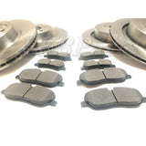 Front and Rear Disc Brake Rotors + Pads Set