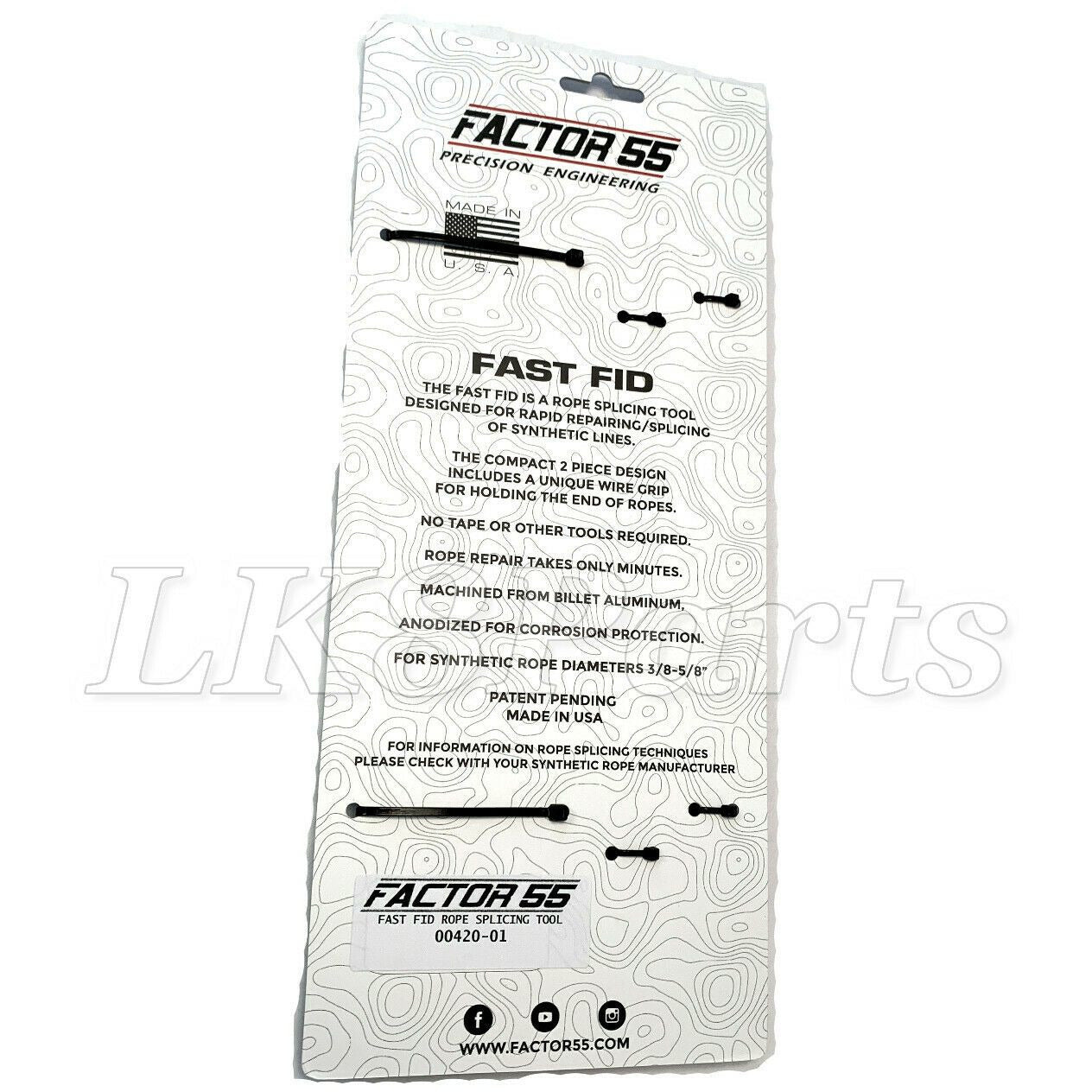 Factor 55 Red Fast Fid Rope Splicing Tool 00420-01 Synthetic Winch