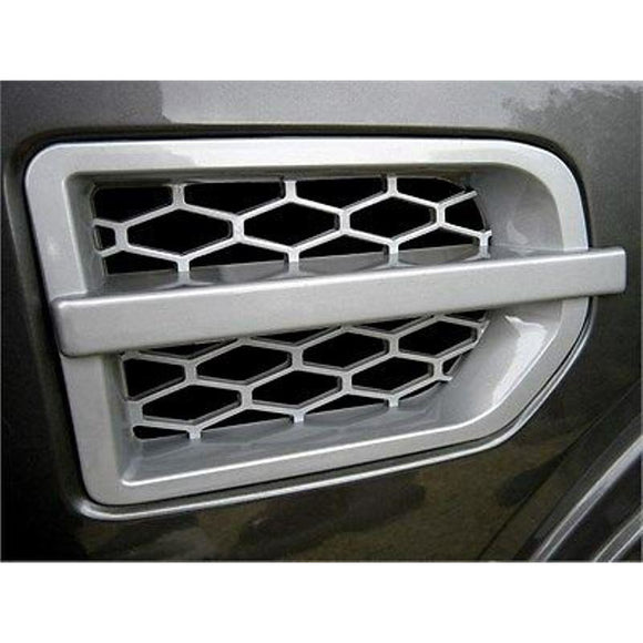 SIDE VENT TRIM-DISCOVERY 4 STYLE PLASTIC SILVER