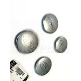 Polished / Matte Silver Wheel Center Caps Genuine Set of 4