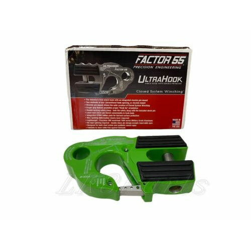 Factor 55 Green UltraHook Winch Hook For Up To 3/8 Winch Cable Synthetic  Rope